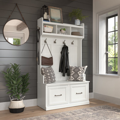 Ophelia Co. Hall Tree with 6 Hooks AND Storage Bench for Entrance Wayfair